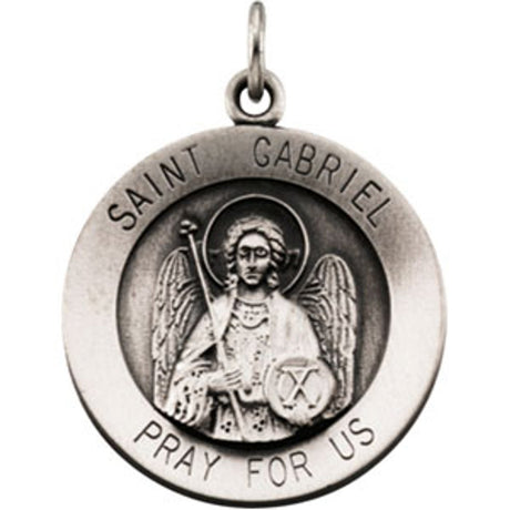 Sterling Silver 18.5 mm St. Gabriel Medal 18" Necklace  
