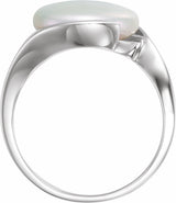 Sterling Silver Cultured White Freshwater Pearl Coin Ring