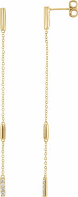 14K Yellow Gold 1/10 CTW Natural Diamond Chain Earrings