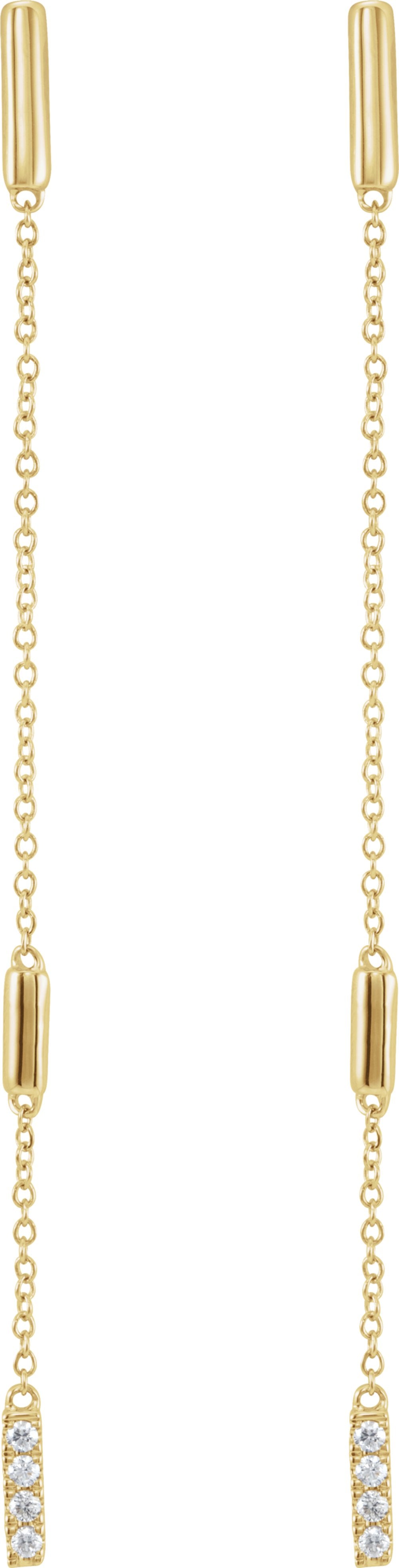 14K Yellow Gold 1/10 CTW Natural Diamond Chain Earrings