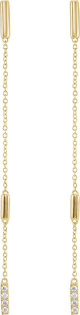 14K Yellow Gold 1/10 CTW Natural Diamond Chain Earrings