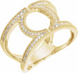 14K Yellow 1/4 CTW Natural Diamond Geometric Ring