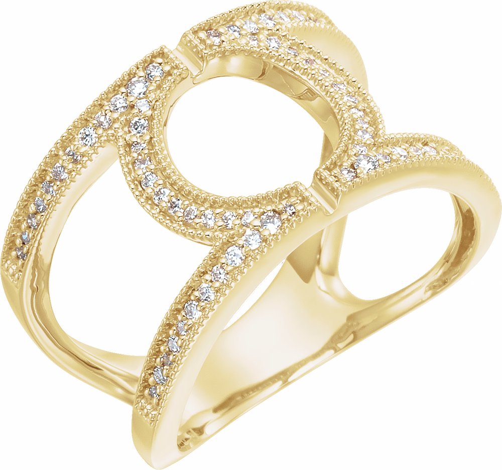 14K Yellow 1/4 CTW Natural Diamond Geometric Ring