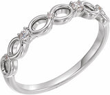 Sterling Silver .08 CTW Natural Diamond Infinity-Inspired Ring