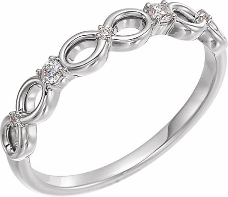 Sterling Silver .08 CTW Natural Diamond Infinity-Inspired Ring