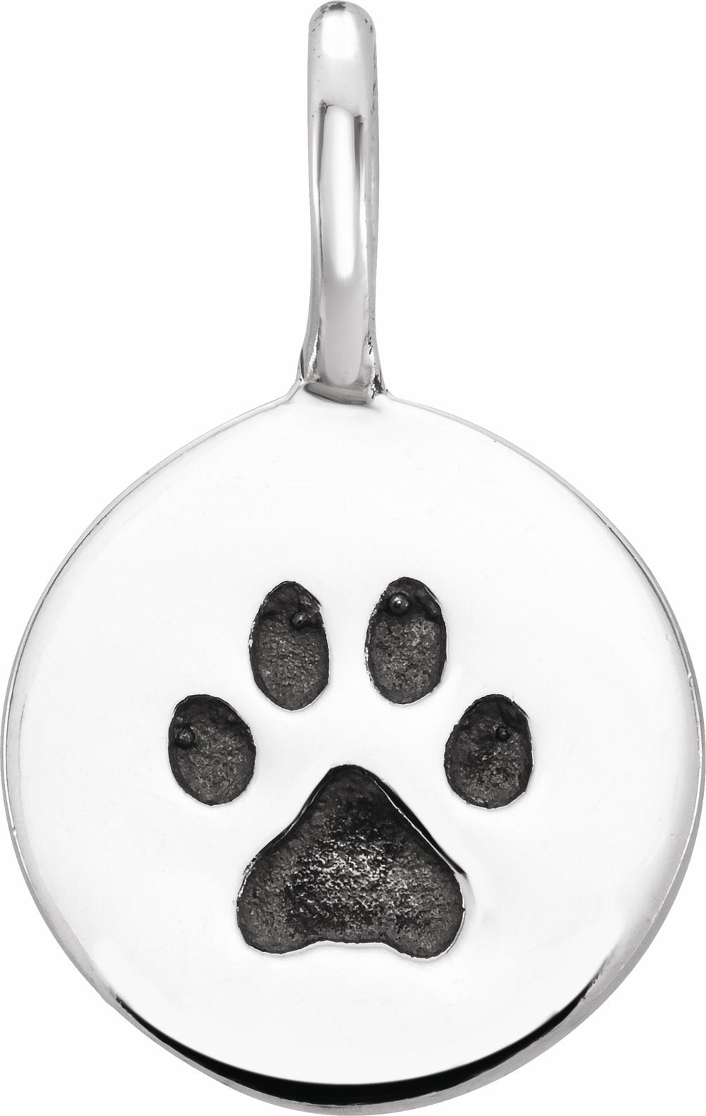 Sterling Silver Paw Print Charm 