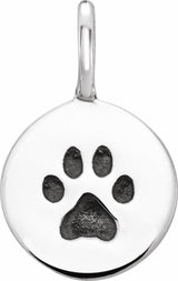 Sterling Silver Paw Print Charm 