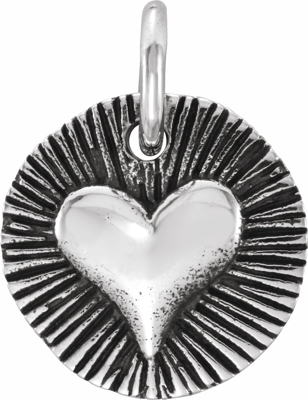 Sterling Silver Radiant Heart Charm 