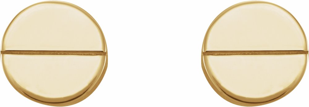 14K Yellow 4.9 mm Geometric Friction Closure Earrings