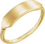 14K Yellow Gold 19.7x5 mm Geometric Signet Ring