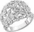 14K White Gold 1/2 CTW Natural Diamond Leaf Ring
