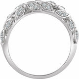 14K White Gold 1/2 CTW Natural Diamond Leaf Ring