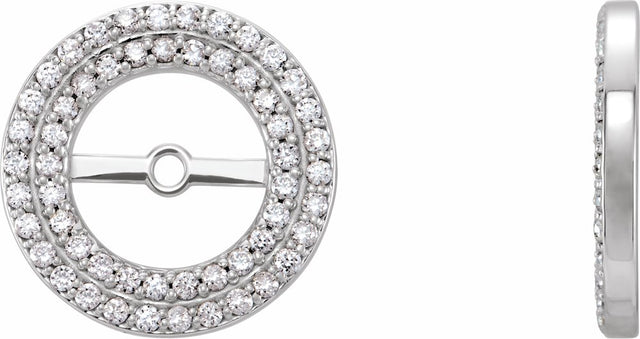 14K White Gold 1/3 CTW Natural Diamond Earring Jackets