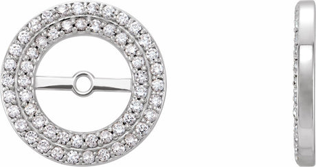 14K White Gold 1/3 CTW Natural Diamond Earring Jackets
