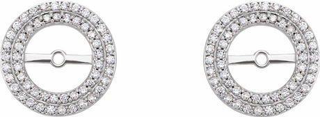 14K White Gold 1/3 CTW Natural Diamond Earring Jackets