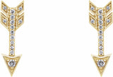 14K Yellow 1/6 CTW Natural Diamond Arrow Earrings