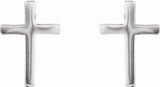 Sterling Silver 10 mm Cross Earrings