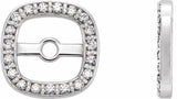 14K White 1/10 CTW Natural Diamond Halo-Style Earring Jackets