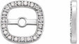 14K White Gold .08 CTW Natural Diamond Halo-Style Earring Jackets