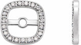 14K White Gold .08 CTW Natural Diamond Halo-Style Earring Jackets
