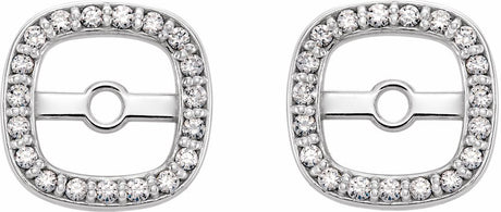 14K White 1/10 CTW Natural Diamond Halo-Style Earring Jackets