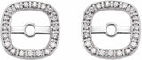 14K White .08 CTW Natural Diamond Halo-Style Earring Jackets