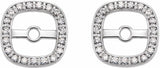 14K White Gold .08 CTW Natural Diamond Halo-Style Earring Jackets