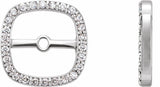 14K White Gold .08 CTW Natural Diamond Halo-Style Earring Jackets
