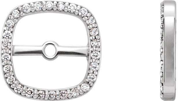 14K White Gold .08 CTW Natural Diamond Halo-Style Earring Jackets