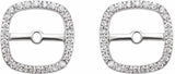 14K White .08 CTW Natural Diamond Halo-Style Earring Jackets