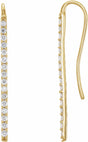 14K Yellow 1/3 CTW Natural Diamond Bar Earrings