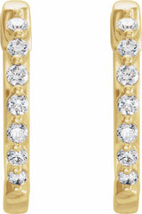14K Yellow Gold 1/5 CTW Natural Diamond Hinged 15.25 mm Hoop Earrings