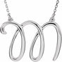 Sterling Silver Script Initial M 16" Necklace