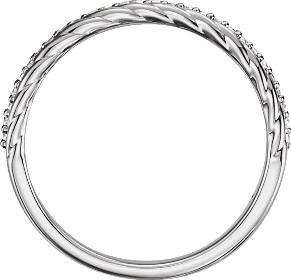 14K White 1/6 CTW Natural Diamond Rope Ring