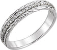 14K White 1/6 CTW Natural Diamond Rope Ring