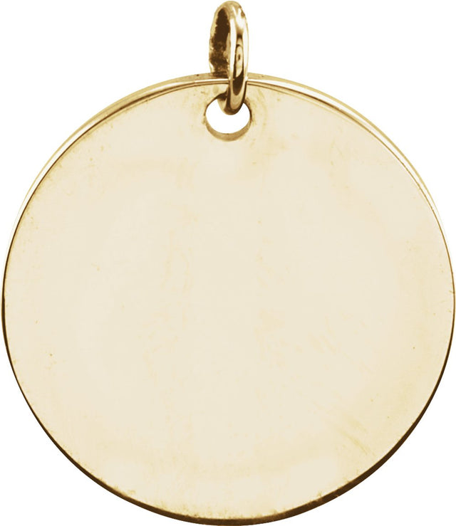 14K Yellow Gold Be Posh® Engravable Disc Pendant