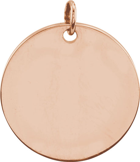 14K Rose Gold Be Posh® Engravable Disc Pendant