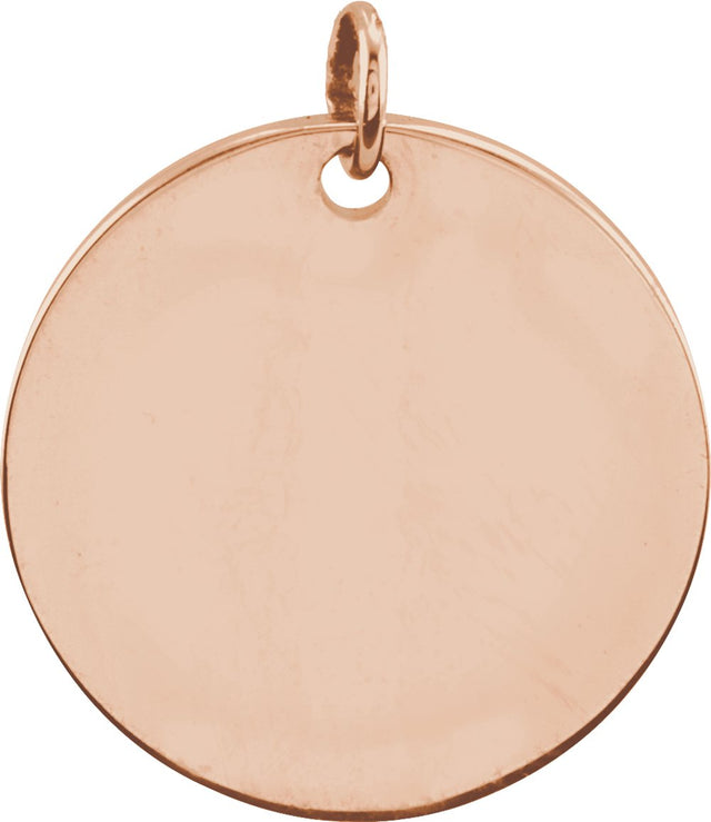 14K Rose Gold Be Posh® Engravable Disc Pendant
