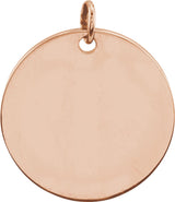 14K Rose Gold Be Posh® Engravable Disc Pendant