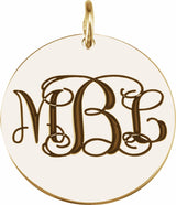 14K Yellow Gold Be Posh® Engravable Disc Pendant