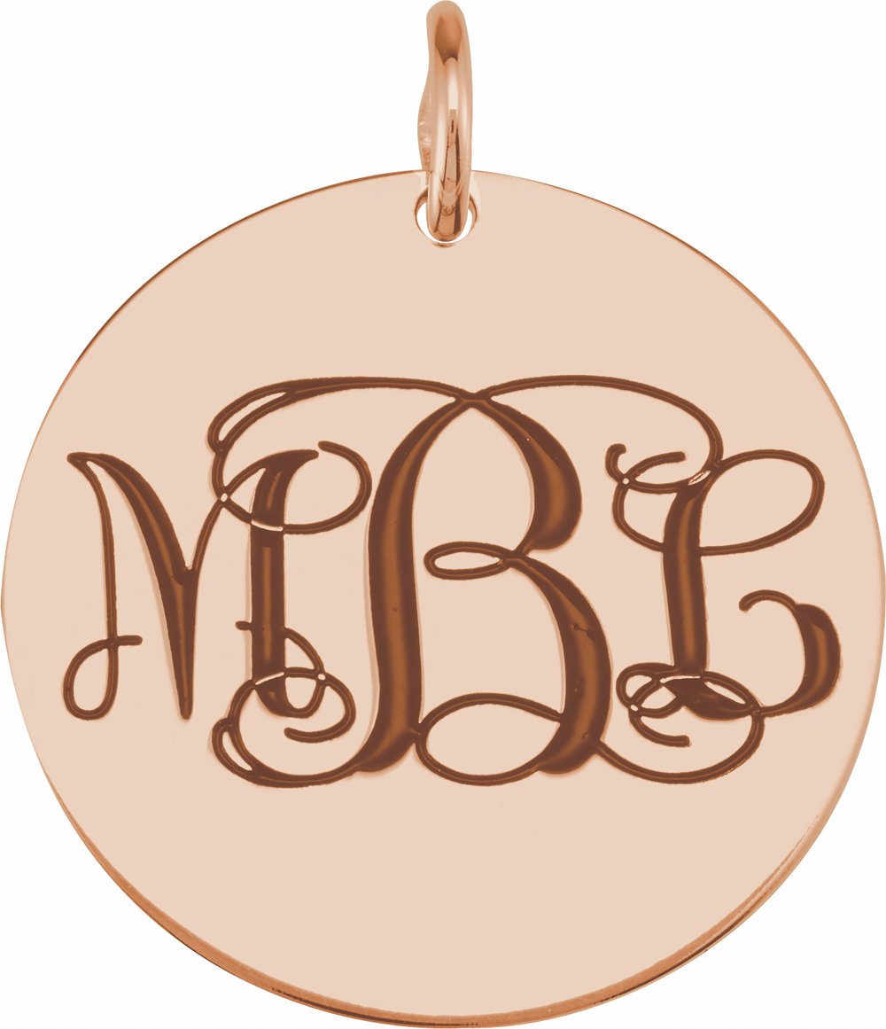 14K Rose Gold Be Posh® Engravable Disc Pendant