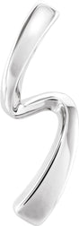 14K White Gold Freeform Pendant