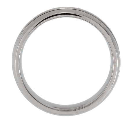 Titanium 8 mm Grooved Inlay Half Round Band Size 8.5