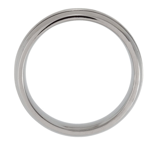 Titanium 8 mm Grooved Inlay Half Round Band Size 8.5