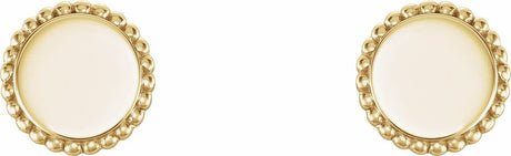 18K Yellow Gold Vermeil Engravable Beaded Earrings