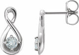 14K White Gold 1/5 CTW Natural Diamond Infinity-Inspired Earrings 