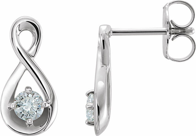 14K White Gold 1/5 CTW Natural Diamond Infinity-Inspired Earrings 