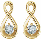 14K Yellow 1/5 CTW Natural Diamond Infinity-Inspired Earrings