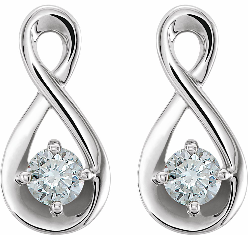 14K White 1/5 CTW Natural Diamond Infinity-Inspired Earrings