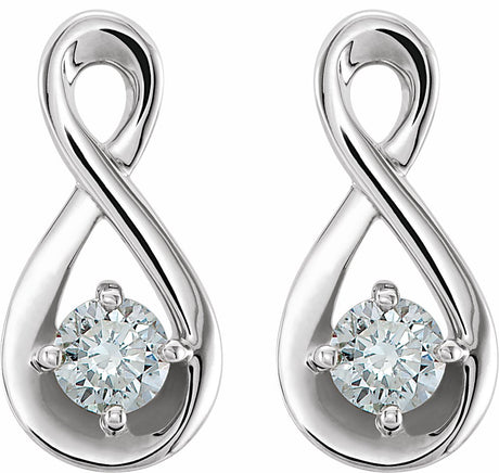 14K White Gold 1/5 CTW Natural Diamond Infinity-Inspired Earrings 